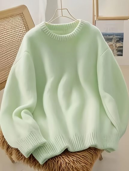 Honeydew Green Long Sleeve Loose Fit New Atmosphere Top